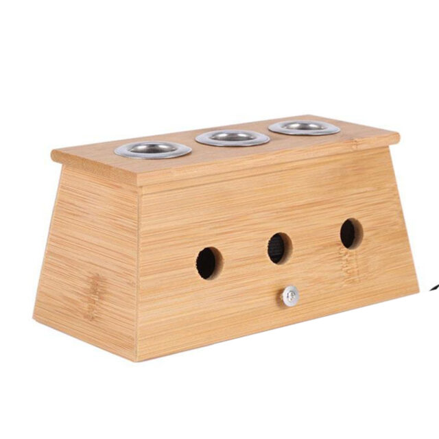 Hộp hơ điếu ngải cứu bằng trúc (3 lỗ)