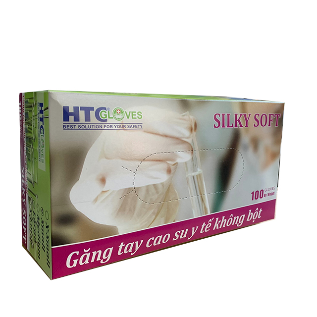 Găng tay latex y tế không bột HTCGlove Silky Soft
