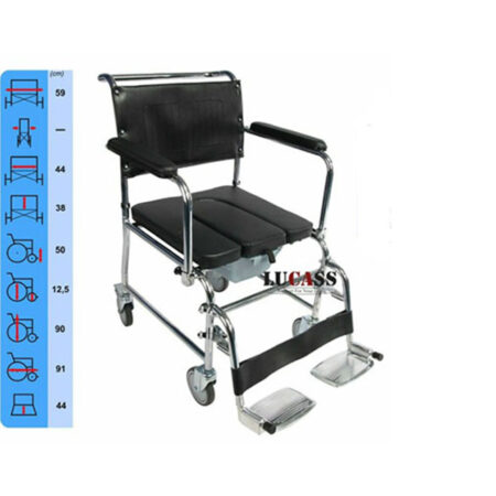 Ghế bô vệ sinh, xe đẩy có bô Lucass GX-900 (GX900, GX 900) - Có đệm, bánh xe, chỗ để chân1