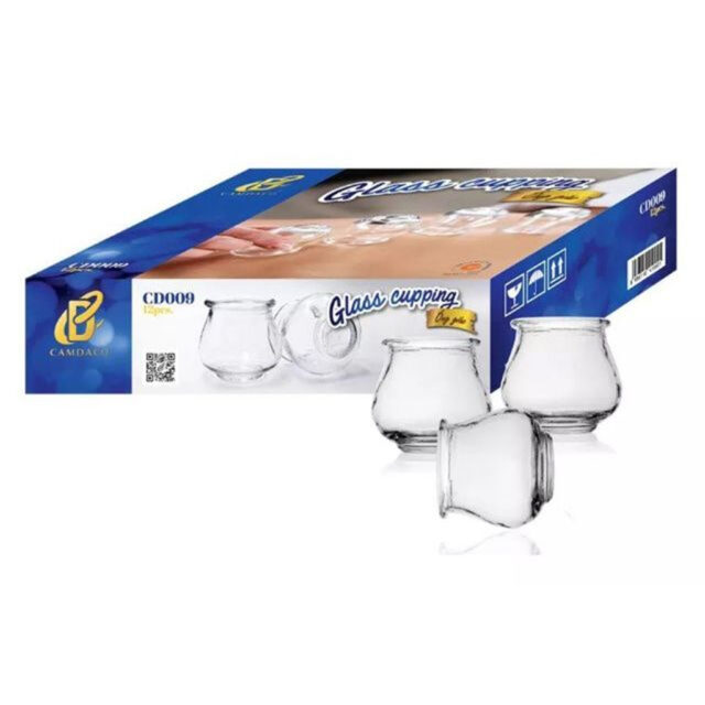 Bộ cốc giác hơi 12 cốc thủy tinh Camdaco