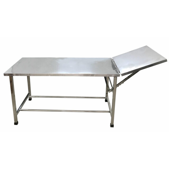 Bàn khám bệnh inox có đệm, gấp gọn