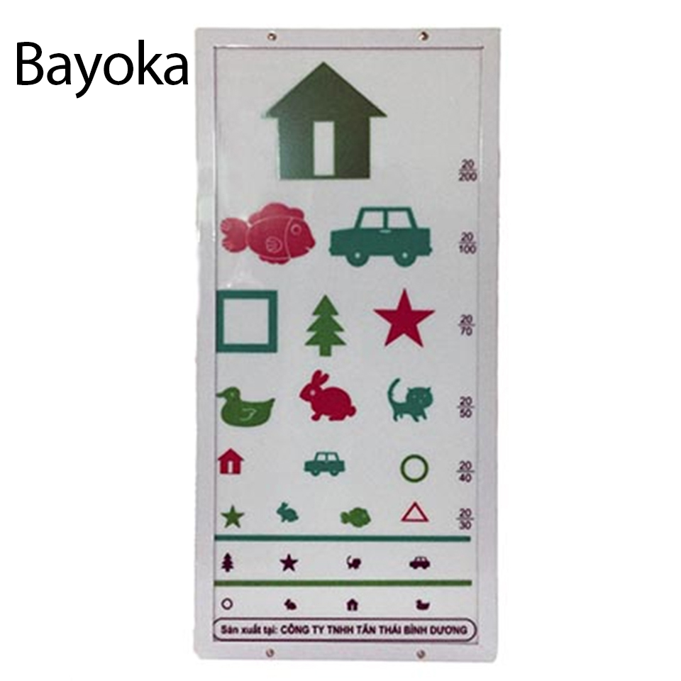Bảng đo thị lực Bayoka cho trẻ mẫu giáo (có hình màu)