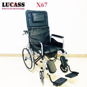Xe lăn đa năng Lucass X67 (có bô vệ sinh, ngả nằm, tay phanh)